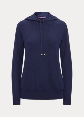 Sweat à capuche en cachemire bleu marine Ralph Lauren pour femme