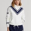 Sweat à capuche en polaire blanc pour femme Ralph Lauren de l&rsquo;Open d&rsquo;Australie de cricket
