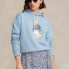 Sweat à capuche en polaire bleu Polo Bear Ralph Lauren pour femme
