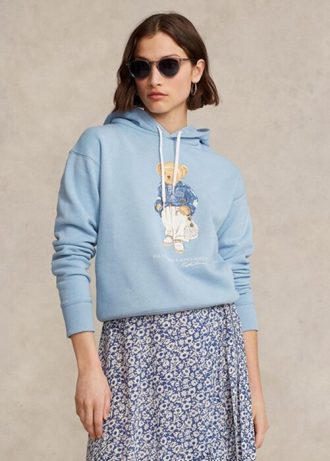 Sweat à capuche en polaire bleu Polo Bear Ralph Lauren pour femme