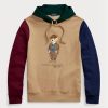Sweat à capuche en polaire color-block Ralph Lauren Polo Bear pour homme, kaki Sweat à capuche en polaire color-block Ralph Lauren Polo Bear pour homme, kaki
