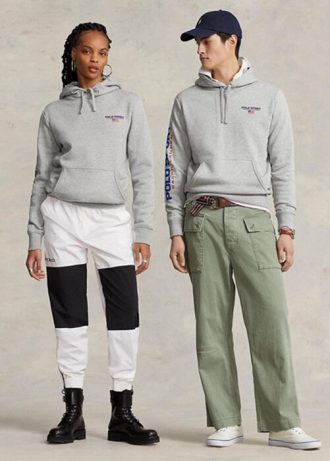 Sweat à capuche en polaire gris Ralph Lauren Polo Sport pour homme