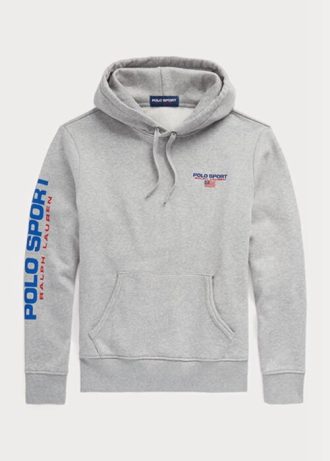 Sweat à capuche en polaire gris Ralph Lauren Polo Sport pour homme