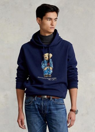 Sweat à capuche en polaire Polo Bear Ralph Lauren bleu marine pour homme