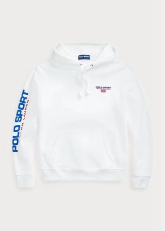 Sweat à capuche en polaire Polo Sport blanc Ralph Lauren pour homme