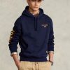 Sweat à capuche en polaire Polo Sport Ralph Lauren bleu marine pour homme