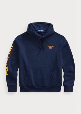 Sweat à capuche en polaire Polo Sport Ralph Lauren bleu marine pour homme