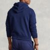 Sweat à capuche en polaire rose poney Ralph Lauren bleu marine pour homme