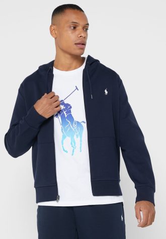 Sweat à capuche essentiel Ralph Lauren bleu marine pour homme
