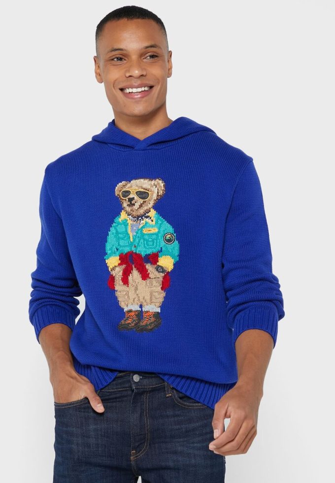 Sweat à capuche graphique bleu Ralph Lauren pour homme Sweat à capuche graphique bleu Ralph Lauren pour homme