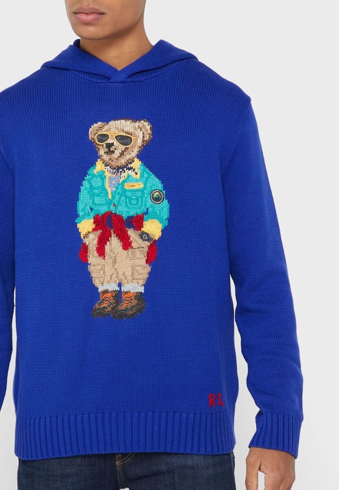 Sweat à capuche graphique bleu Ralph Lauren pour homme Sweat à capuche graphique bleu Ralph Lauren pour homme