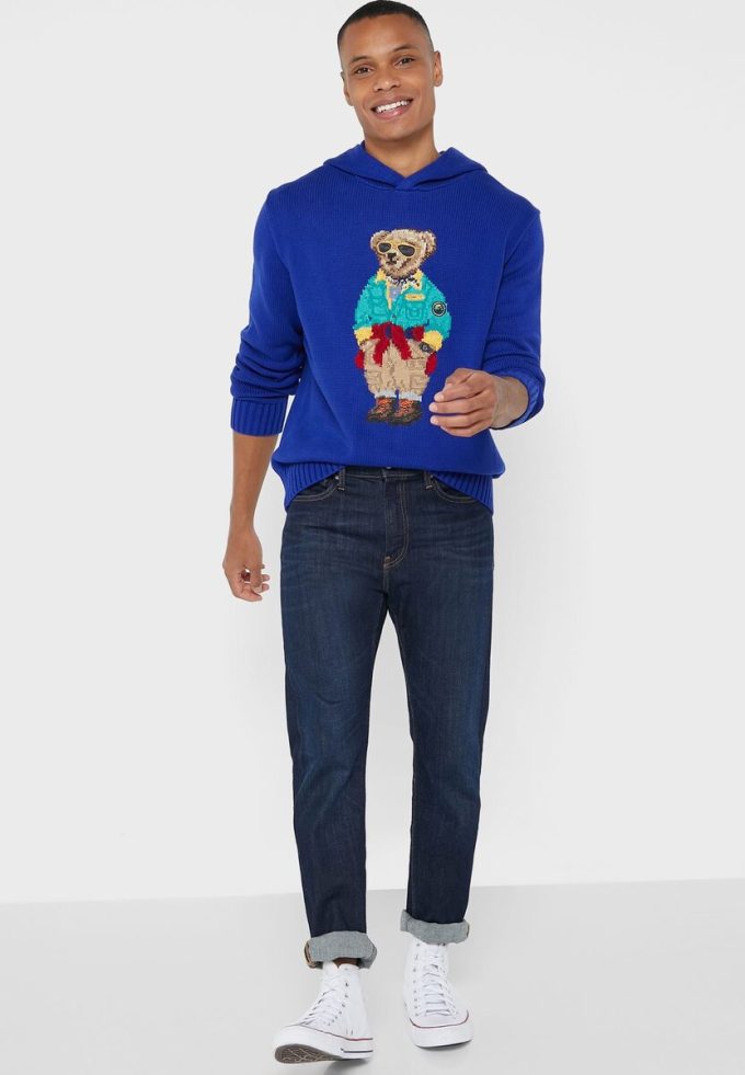 Sweat à capuche graphique bleu Ralph Lauren pour homme Sweat à capuche graphique bleu Ralph Lauren pour homme