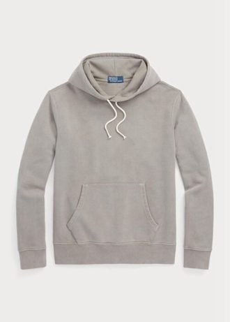 Sweat à capuche gris en polaire de coton biologique Ralph Lauren pour homme