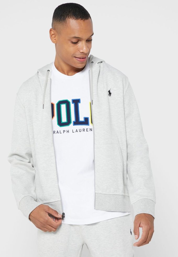Sweat à capuche gris Ralph Lauren Essential pour homme Sweat à capuche gris Ralph Lauren Essential pour homme