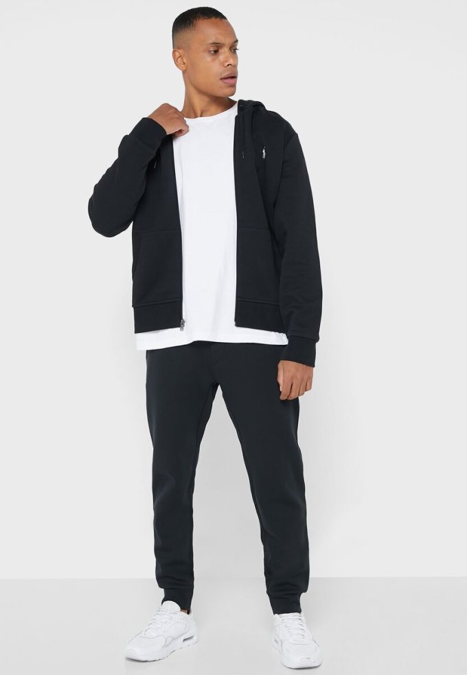 Sweat à capuche noir Ralph Lauren Essential pour homme Sweat à capuche noir Ralph Lauren Essential pour homme