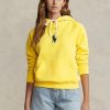 Sweat à capuche polaire jaune Ralph Lauren Shrunken Fit Big Pony pour femme