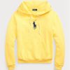 Sweat à capuche polaire jaune Ralph Lauren Shrunken Fit Big Pony pour femme