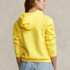 Sweat à capuche polaire jaune Ralph Lauren Shrunken Fit Big Pony pour femme