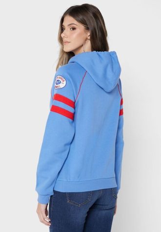 Sweat à capuche tricoté graphique bleu Ralph Lauren pour femme