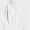 Sweat à capuche zippé en polaire blanc Ralph Lauren à manches dolman pour femme