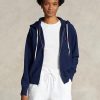 Sweat à capuche zippé en polaire bleu marine Ralph Lauren pour femme Sweat à capuche zippé en polaire bleu marine Ralph Lauren pour femme