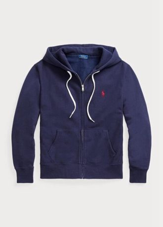 Sweat à capuche zippé en polaire bleu marine Ralph Lauren pour femme