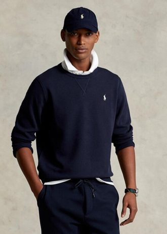 Sweat-shirt en maille double bleu marine Ralph Lauren pour homme