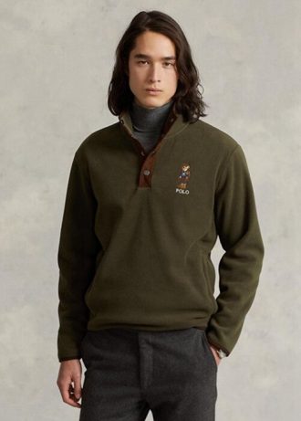 Sweat-shirt en polaire brossé Polo Bear de Ralph Lauren pour homme Olive