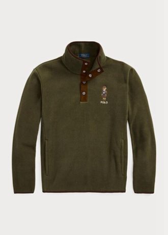 Sweat-shirt en polaire brossé Polo Bear de Ralph Lauren pour homme Olive
