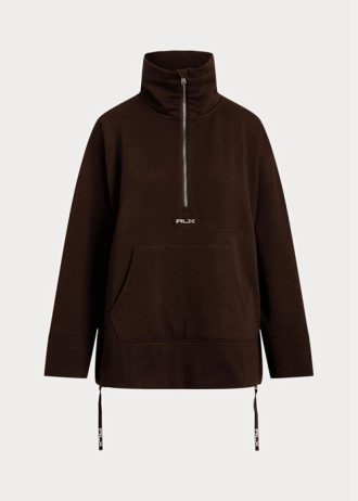 Sweat-shirt en polaire noir à fermeture éclair quart de tour Ralph Lauren pour femme