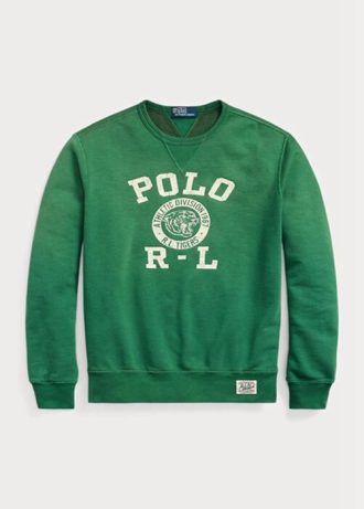 Sweat-shirt en polaire vert avec logo Ralph Lauren pour homme