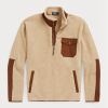 Sweat-shirt hybride Ralph Lauren marron à fermeture éclair quart de tour pour homme