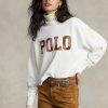 Sweat-shirts blancs à col montant et logo Ralph Lauren pour femme Sweat-shirts blancs à col montant et logo Ralph Lauren pour femme