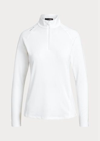 Sweat-shirts blancs à fermeture éclair quart de tour en jersey Ralph Lauren pour femmes