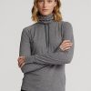 Sweat-shirts à col cheminée Ralph Lauren gris foncé pour femme