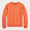 Sweat-shirts à col ras du cou en polaire orange Ralph Lauren pour femmes Sweat-shirts à col ras du cou en polaire orange Ralph Lauren pour femmes