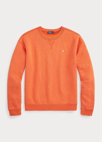 Sweat-shirts à col ras du cou en polaire orange Ralph Lauren pour femmes