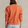 Sweat-shirts à col ras du cou en polaire orange Ralph Lauren pour femmes Sweat-shirts à col ras du cou en polaire orange Ralph Lauren pour femmes