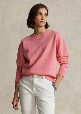 Sweat-shirts à col ras du cou en polaire Ralph Lauren pour femme Rose