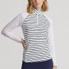 Sweat-shirts en jersey extensible rayé Ralph Lauren blanc/bleu marine/rose pour femme Sweat-shirts en jersey extensible rayé Ralph Lauren blanc/bleu marine/rose pour femme