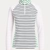 Sweat-shirts en jersey extensible rayé Ralph Lauren blanc/bleu marine/rose pour femme Sweat-shirts en jersey extensible rayé Ralph Lauren blanc/bleu marine/rose pour femme