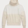 Sweat-shirts en molleton beige à col cheminée et empiècements Ralph Lauren pour femme Sweat-shirts en molleton beige à col cheminée et empiècements Ralph Lauren pour femme