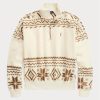 Sweat-shirts en molleton beige à motif Fair Isle ton sur ton Ralph Lauren pour femme Sweat-shirts en molleton beige à motif Fair Isle ton sur ton Ralph Lauren pour femme