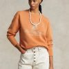 Sweat-shirts en molleton orange à logo graphique Ralph Lauren pour femmes Sweat-shirts en molleton orange à logo graphique Ralph Lauren pour femmes