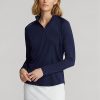 Sweat-shirts à enfiler zippés quart de tour en jersey bleu marine Ralph Lauren pour femme Sweat-shirts à enfiler zippés quart de tour en jersey bleu marine Ralph Lauren pour femme