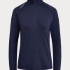 Sweat-shirts à enfiler zippés quart de tour en jersey bleu marine Ralph Lauren pour femme Sweat-shirts à enfiler zippés quart de tour en jersey bleu marine Ralph Lauren pour femme