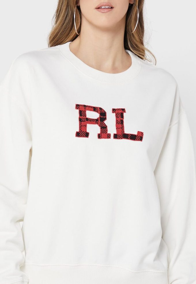 Sweat-shirts graphiques en maille beige Ralph Lauren pour femme Sweat-shirts graphiques en maille beige Ralph Lauren pour femme