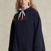 Sweat-shirts à logo en polaire rayée bleu marine Ralph Lauren pour femme Sweat-shirts à logo en polaire rayée bleu marine Ralph Lauren pour femme