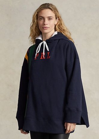 Sweat-shirts à logo en polaire rayée bleu marine Ralph Lauren pour femme