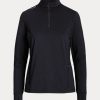 Sweat-shirts noirs à fermeture éclair quart de tour en jersey extensible Ralph Lauren pour femmes